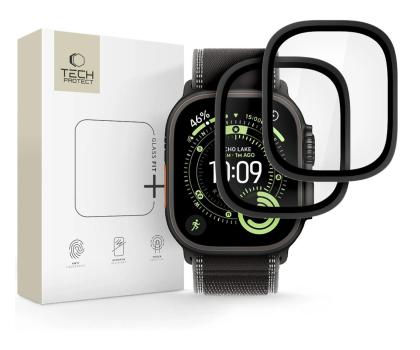 Pasek i akcesoria do zegarków Tech-Protect Glass Ring 2-pack Apple Watch Ultra 1 / 2 / 3 (49 mm)  czarn